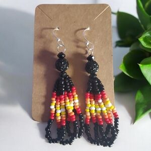 HANDCRAFTED Seed Bead  Dangle Earrings